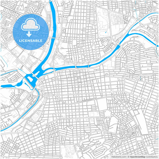 Culiacán, Sinaloa, Mexico, city map with high resolution roads.