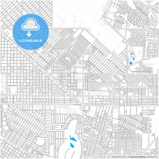 Torreón, Coahuila, Mexico, city map with high resolution roads.