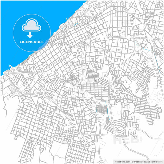 Campeche, Campeche, Mexico, city map with high resolution roads.