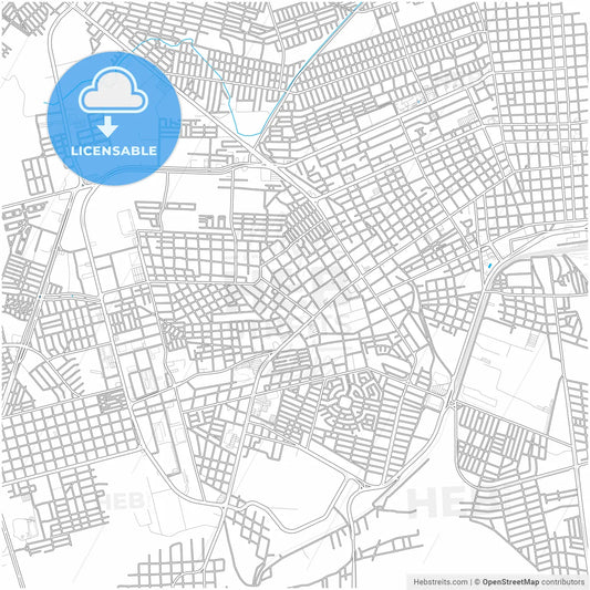 Piedras Negras, Coahuila, Mexico, city map with high resolution roads.