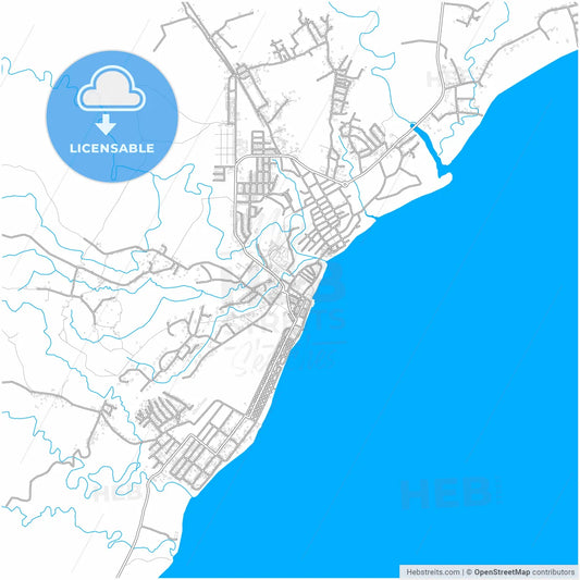 Puerto Armuelles, Chiriquí, Panama, city map with high resolution roads.