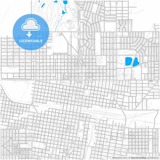 Amarillo, Texas, United States, city map with high resolution roads.