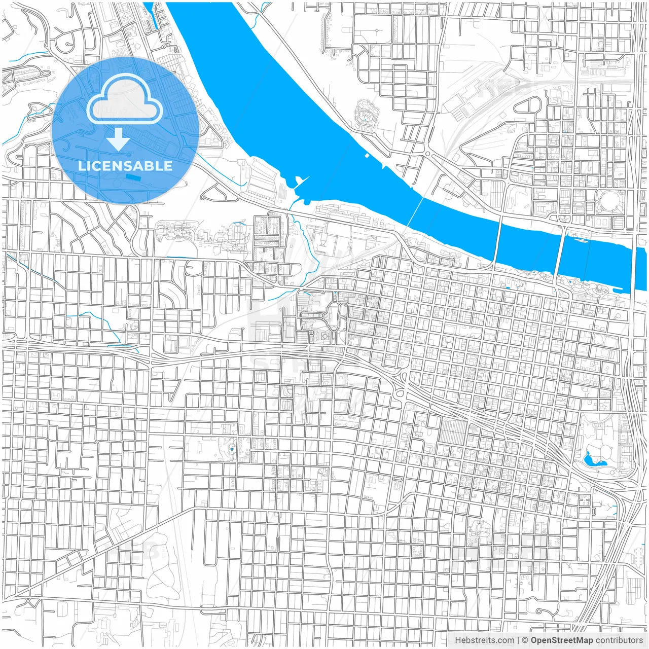 Little Rock, Arkansas, United States, city map with high resolution roads.