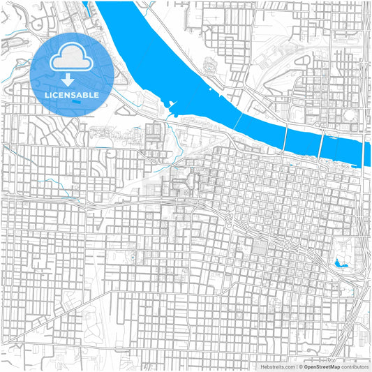 Little Rock, Arkansas, United States, city map with high resolution roads.