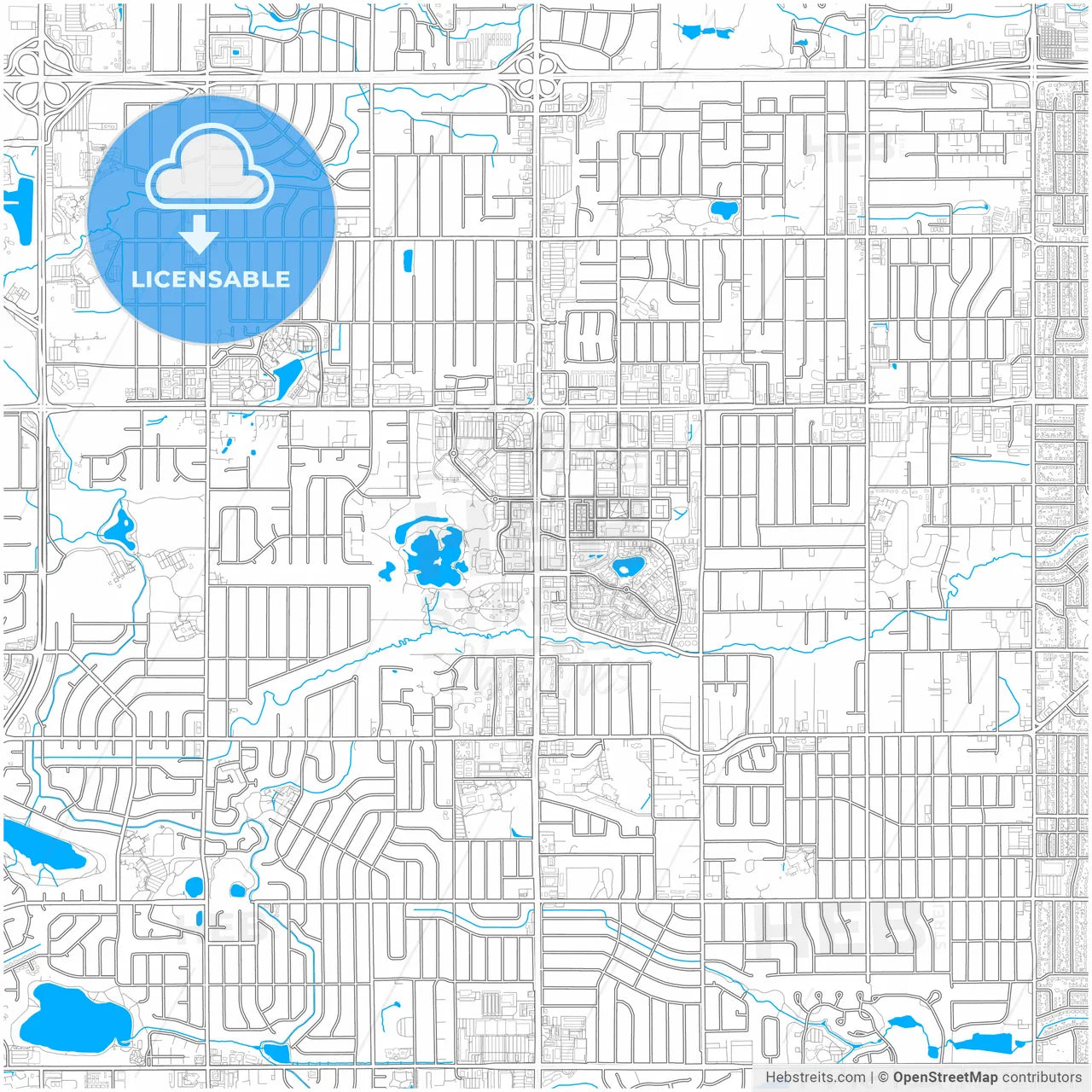 Lakewood, Colorado, United States, city map with high resolution roads.