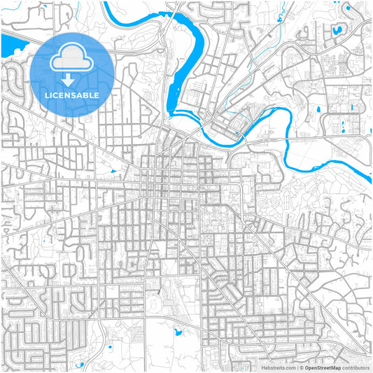 Ann Arbor, Michigan, United States, city map with high resolution roads.