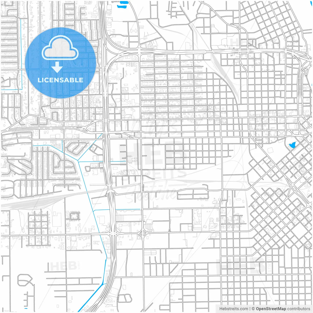 Beaumont, Texas, United States, city map with high resolution roads.