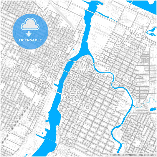 Green Bay, Wisconsin, United States, city map with high resolution roads.