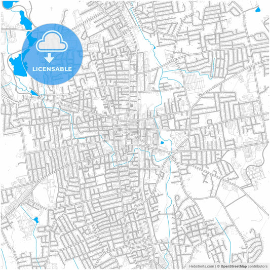 Brockton, Massachusetts, United States, city map with high resolution roads.