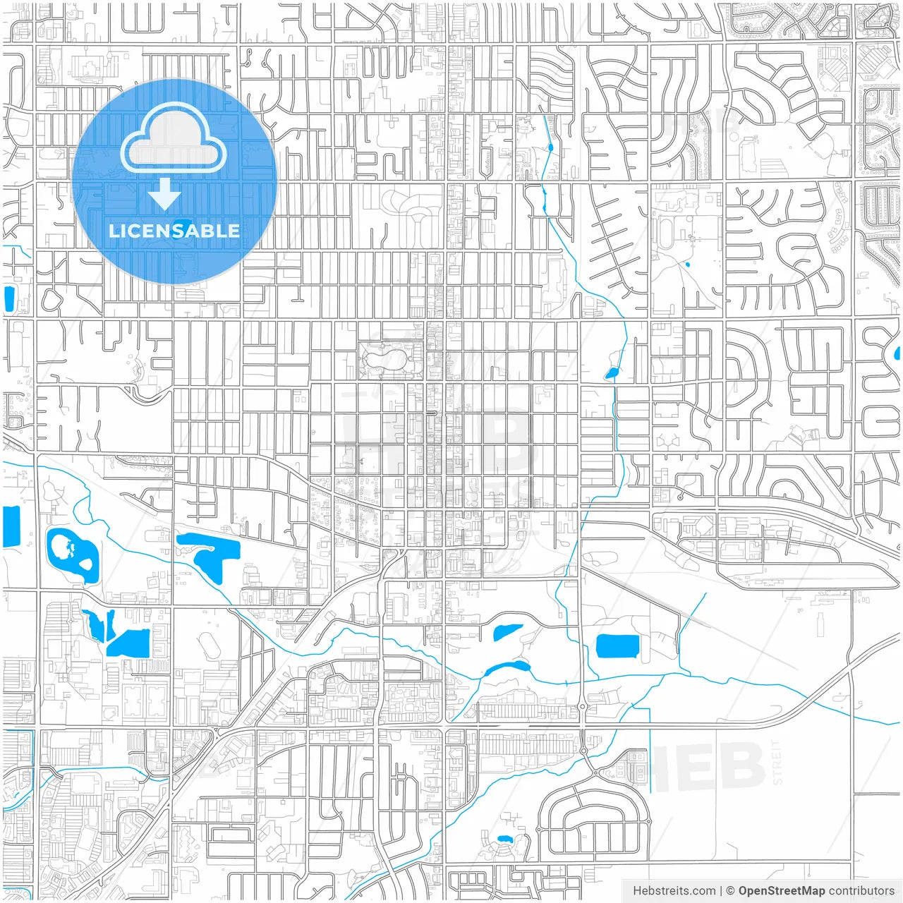 Longmont, Colorado, United States, city map with high resolution roads.