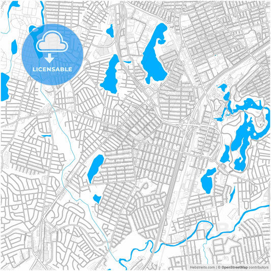 Cranston, Rhode Island, United States, city map with high resolution roads.