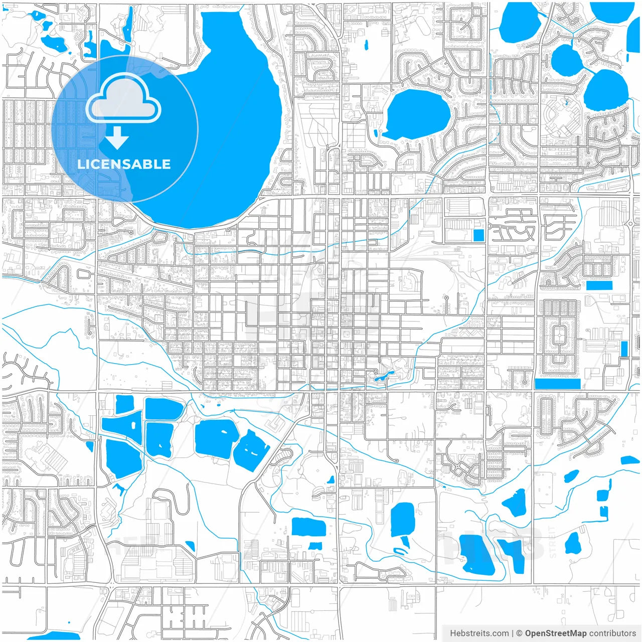 Loveland, Colorado, United States, city map with high resolution roads.