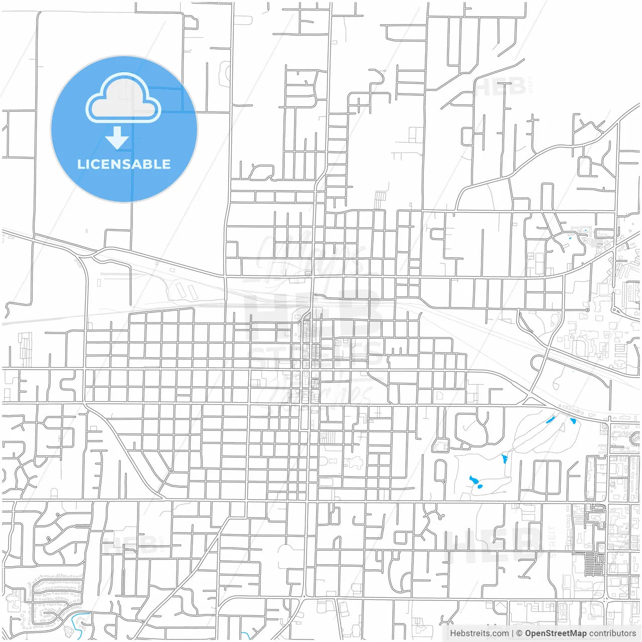 Jonesboro, Arkansas, United States, city map with high resolution roads.