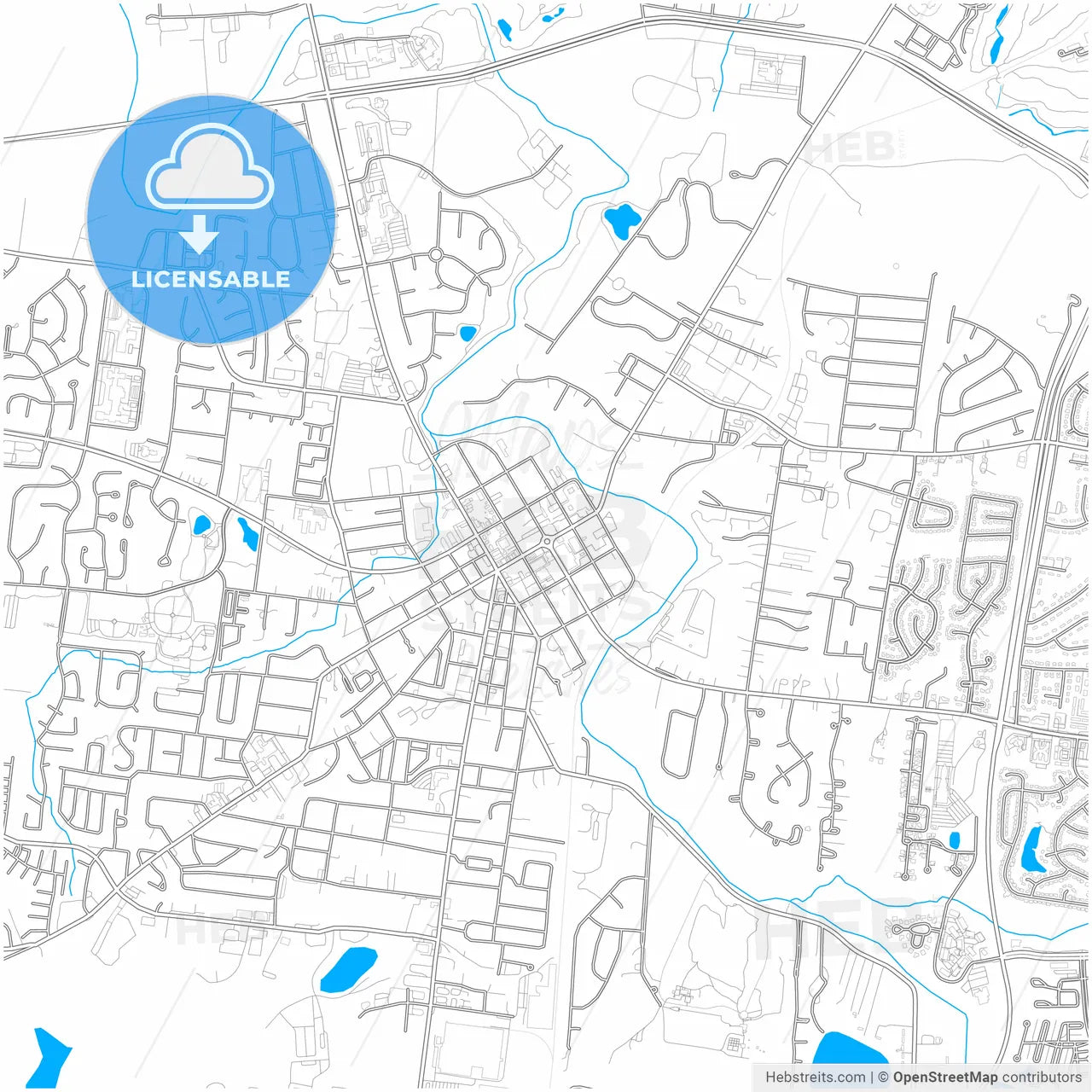 Franklin, Tennessee, United States, city map with high resolution roads.