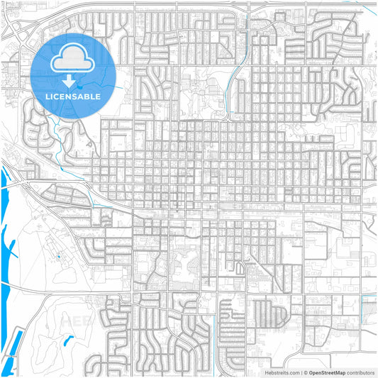 Bismarck, North Dakota, United States, city map with high resolution roads.