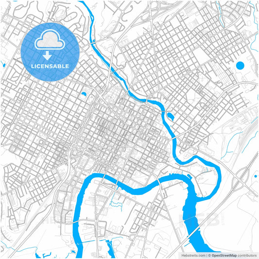 Wilmington, Delaware, United States, city map with high resolution roads.