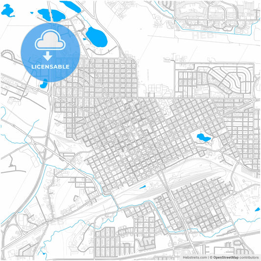 Cheyenne, Wyoming, United States, city map with high resolution roads.