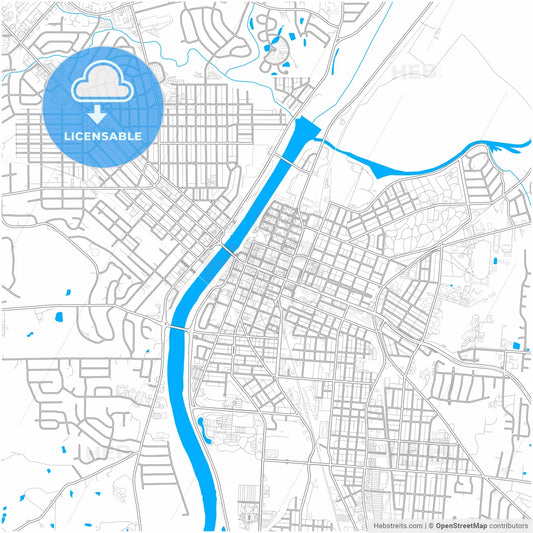 Hamilton, Ohio, United States, city map with high resolution roads.