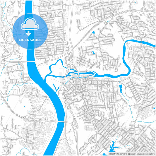 Chicopee, Massachusetts, United States, city map with high resolution roads.