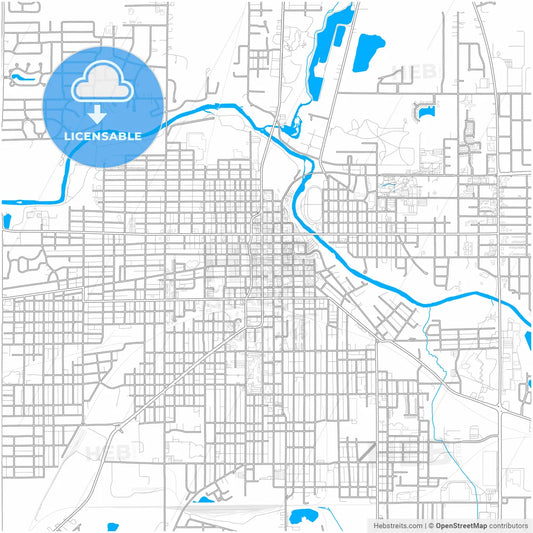 Anderson, Indiana, United States, city map with high resolution roads.