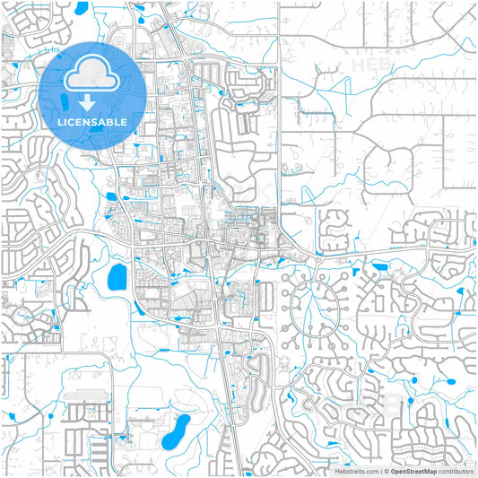 Parker, Colorado, United States, city map with high resolution roads.