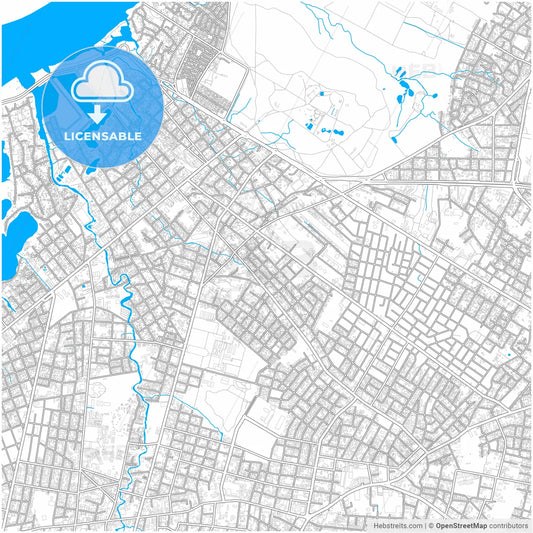 Asuncion, Paraguay, city map with high resolution roads.