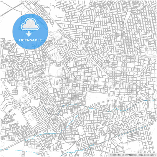 Chiclayo, Peru, city map with high resolution roads.