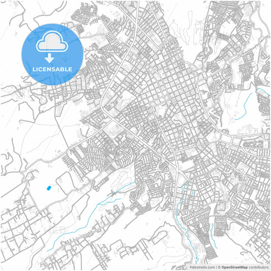 Pasto, Colombia, city map with high resolution roads.