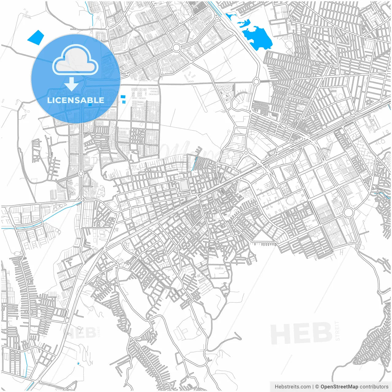 Soacha, Colombia, city map with high resolution roads.