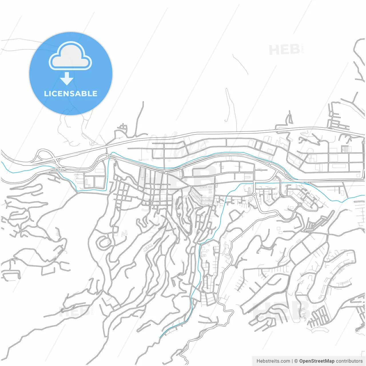 Guarenas, Venezuela, city map with high resolution roads.
