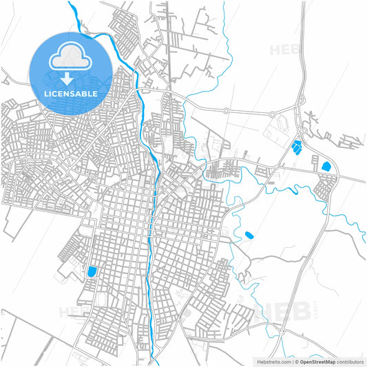 Tulua, Colombia, city map with high resolution roads.
