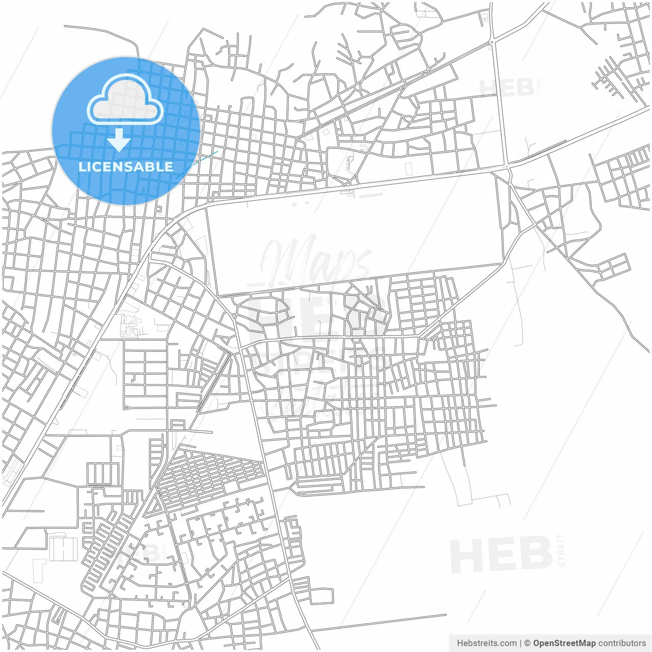 Calabozo, Venezuela, city map with high resolution roads.