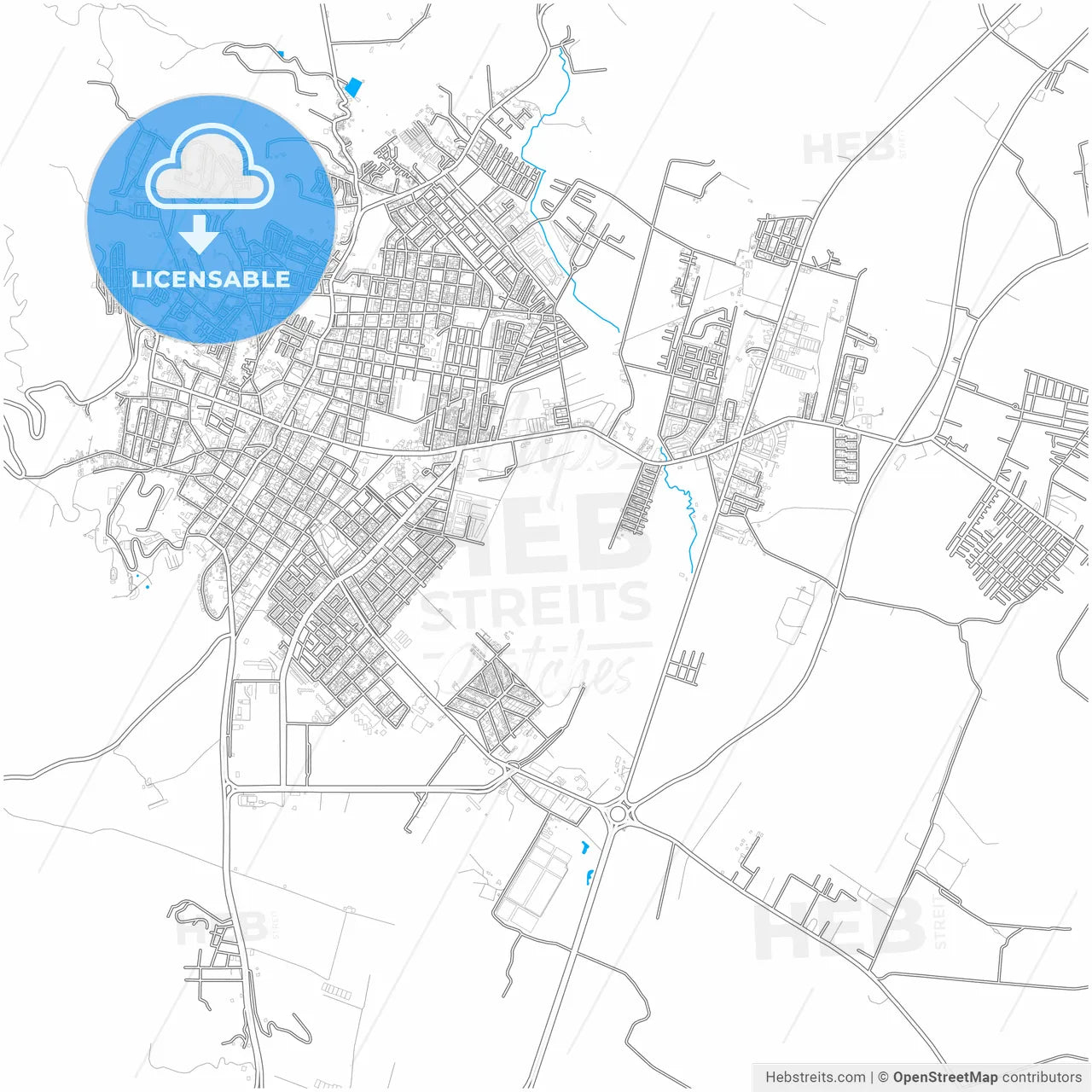 Zipaquira, Colombia, city map with high resolution roads.