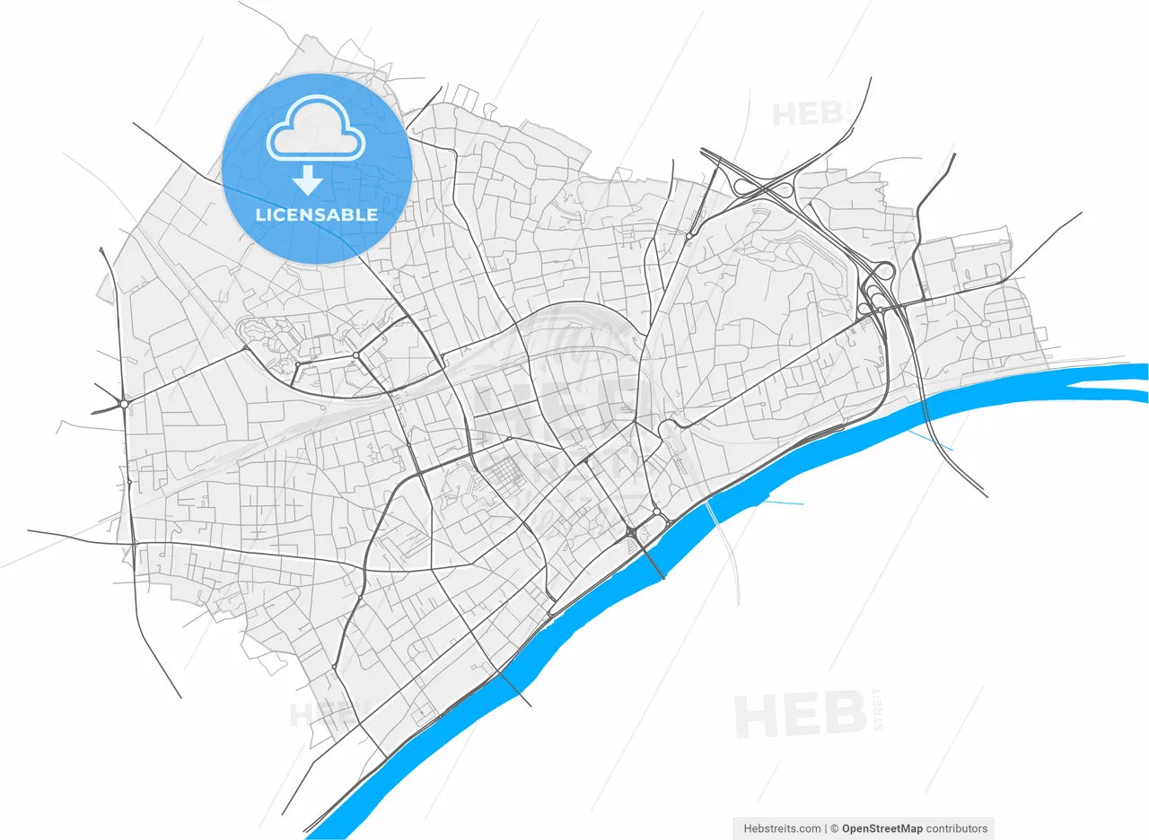 Argenteuil, Val-d Oise, France, high resolution vector map - Instant download PDF and JPG