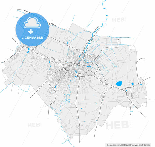 Buxtehude, Lower Saxony, Germany, high resolution vector map - Instant download PDF and JPG