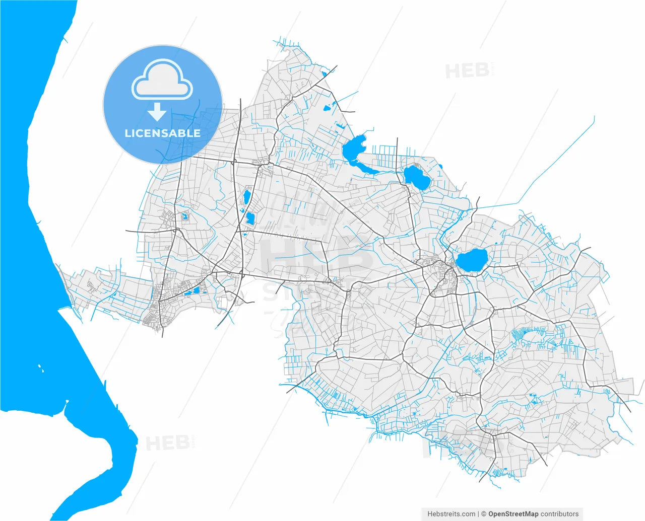 Geestland, Lower Saxony, Germany, high resolution vector map - Instant download PDF and JPG