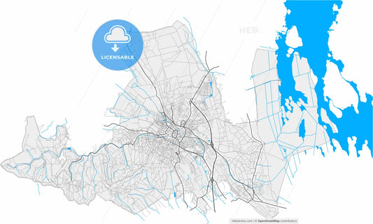 Sopron, Győr-Moson-Sopron, Hungary, high resolution vector map - Instant download PDF and JPG