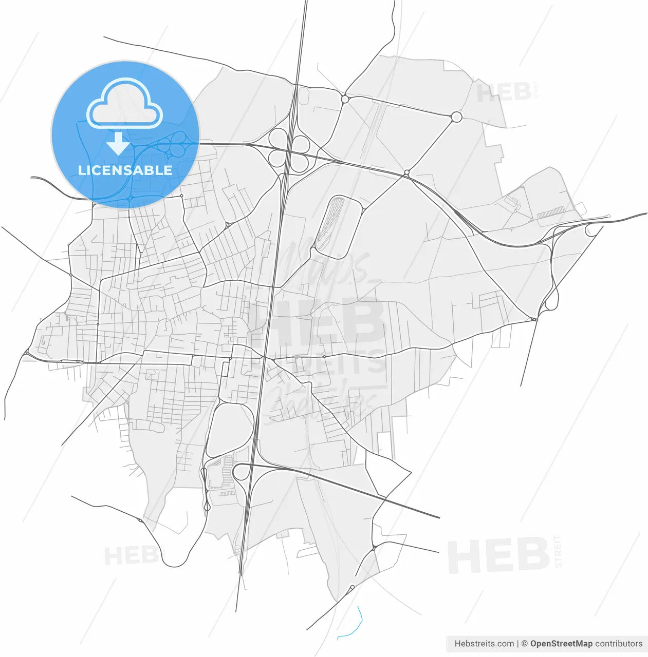 Afragola, Campania, Italy, high resolution vector map - Instant download PDF and JPG
