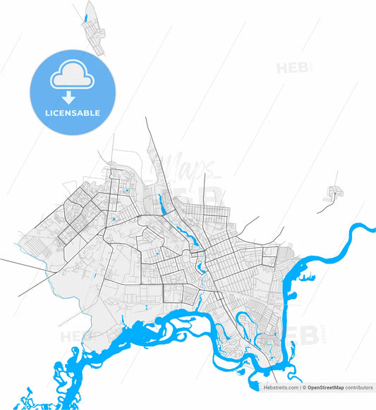 Dimitrovgrad, Ulyanovsk Oblast, Russia, high resolution vector map - Instant download PDF and JPG