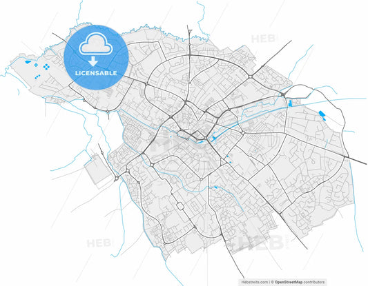 Aylesbury, South East England, England, high resolution vector map - Instant download PDF and JPG