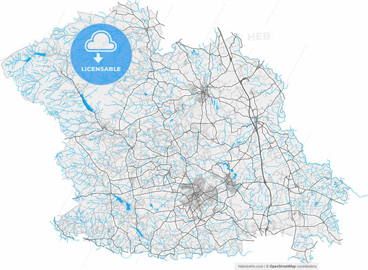 Harrogate, Yorkshire and the Humber, England, high resolution vector map - Instant download PDF and JPG