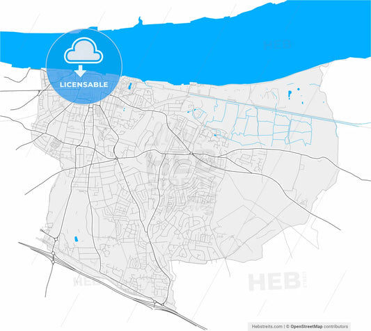 Gravesend, South East England, England, high resolution vector map - Instant download PDF and JPG