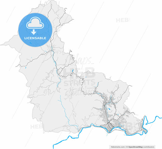 Coronel Fabriciano, Brazil, high resolution vector map - Instant download PDF and JPG
