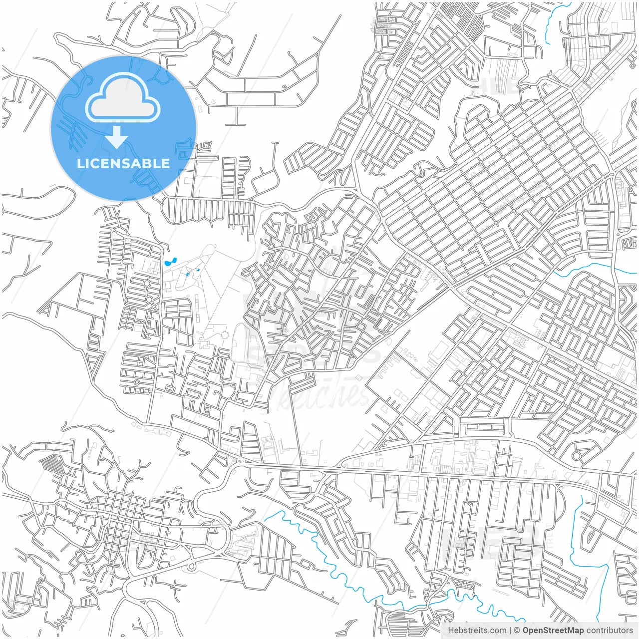 Mixco, Guatemala, Guatemala, city map with high resolution roads.