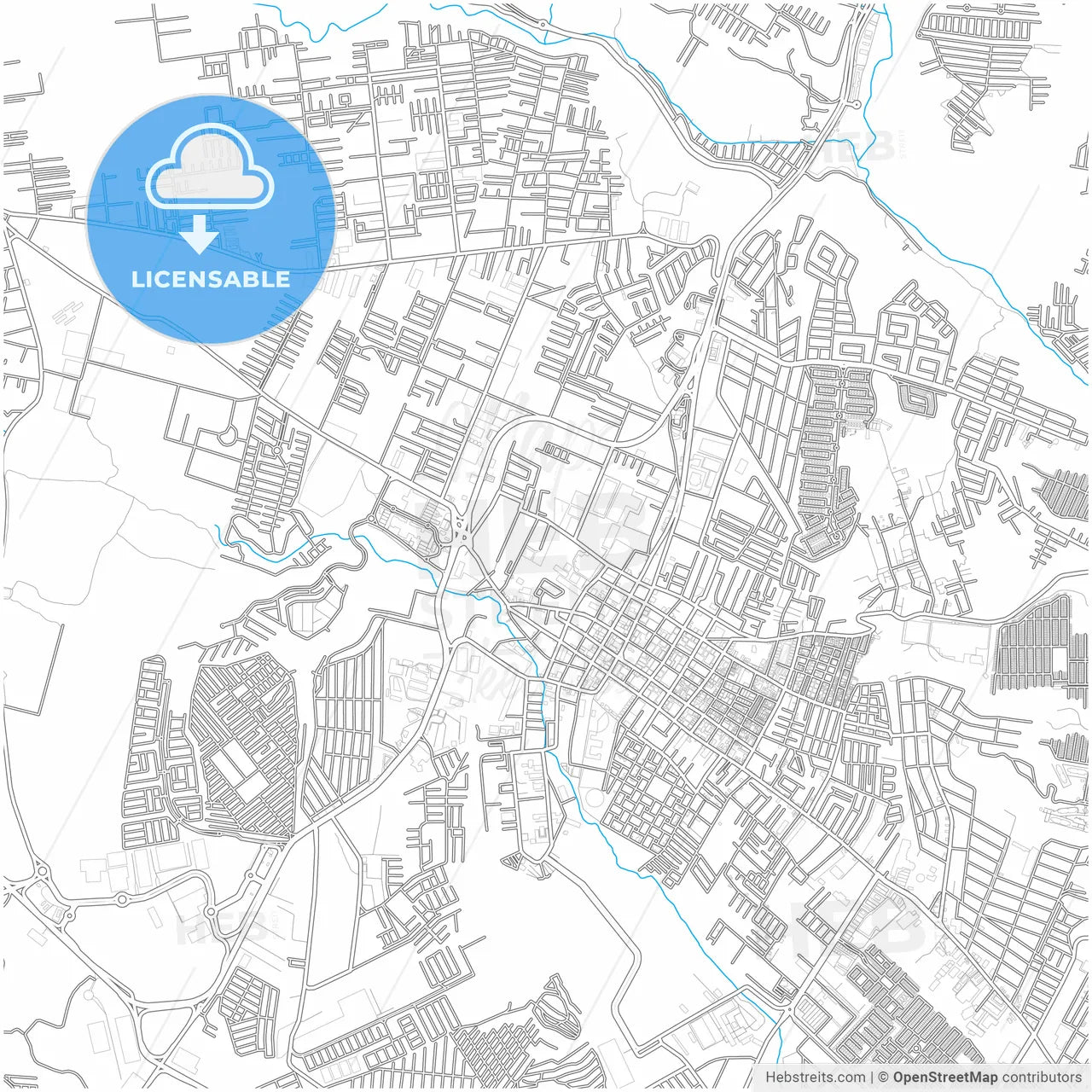 Villa Nueva, Guatemala, Guatemala, city map with high resolution roads.
