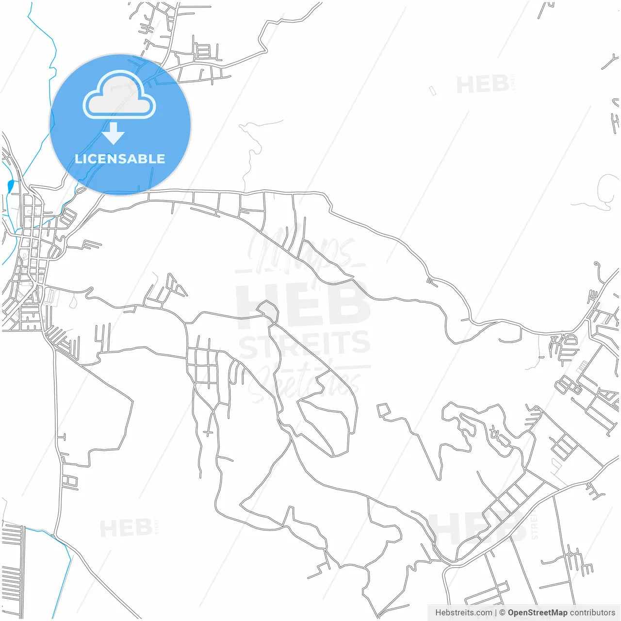 Villa Canales, Guatemala, Guatemala, city map with high resolution roads.