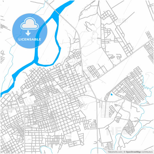 Choluteca, Choluteca, Honduras, city map with high resolution roads.