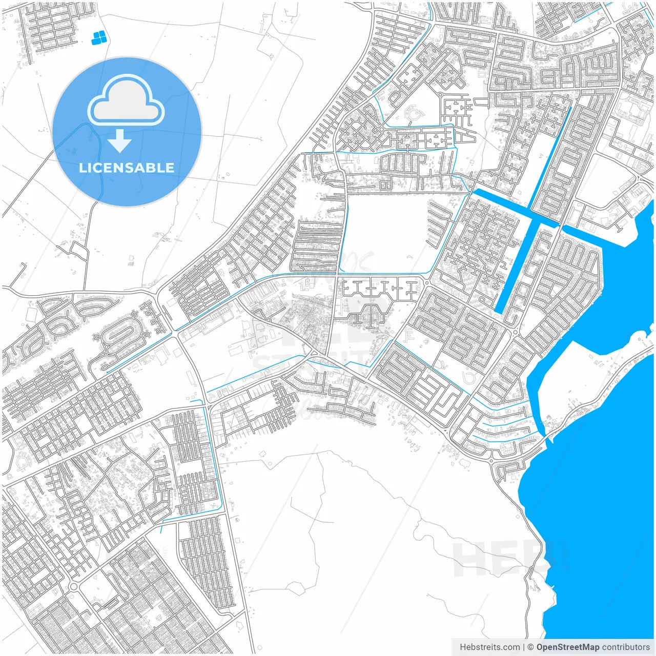 Portmore, Clarendon, Jamaica, city map with high resolution roads.