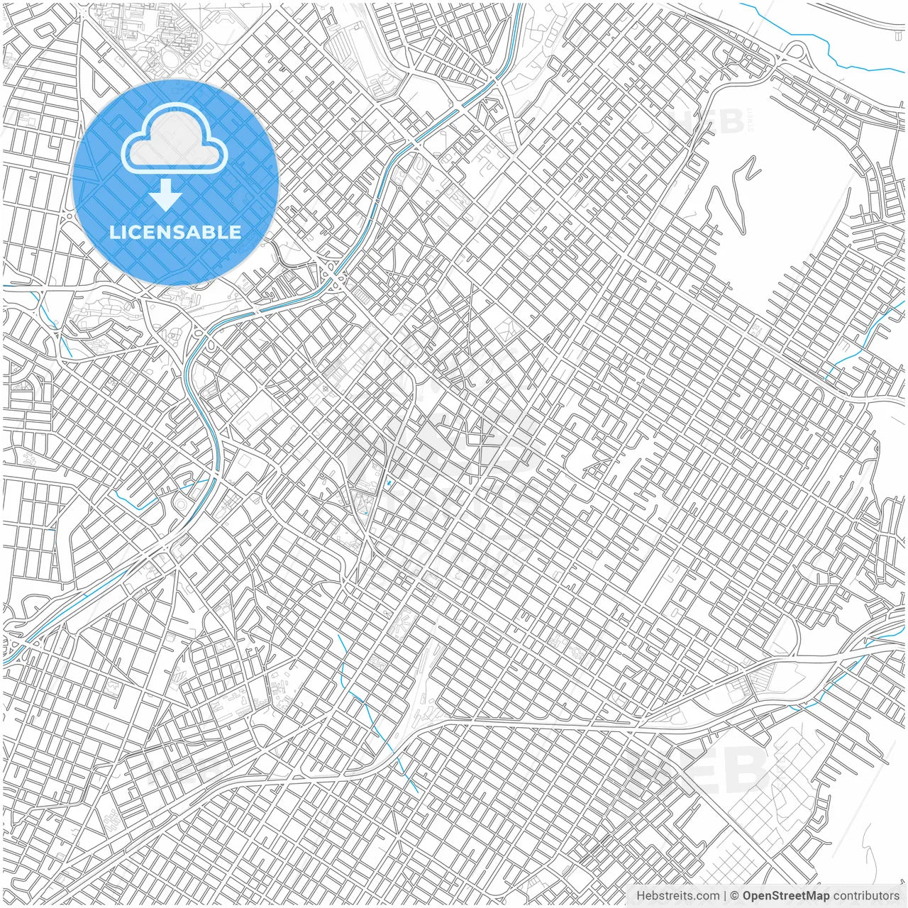 Chihuahua, Chihuahua, Mexico, city map with high resolution roads.
