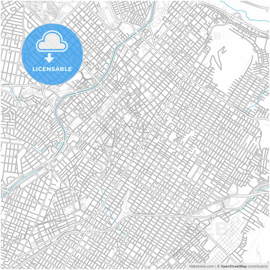Chihuahua, Chihuahua, Mexico, city map with high resolution roads.